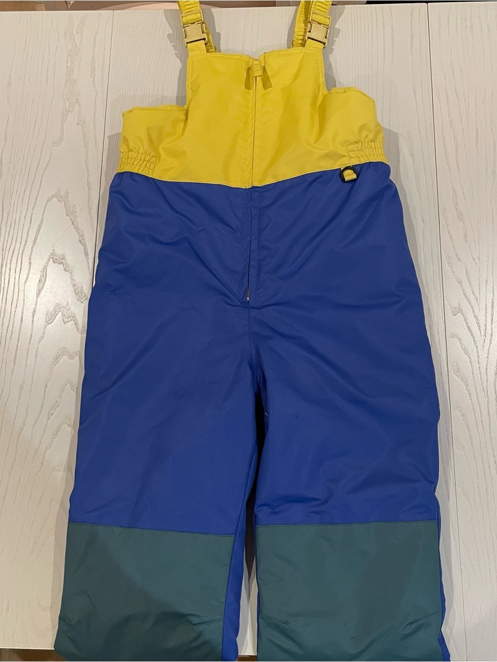 Hanna Andersson Colorblock Insulated Snow Overalls Blue Green Yellow 12 150
